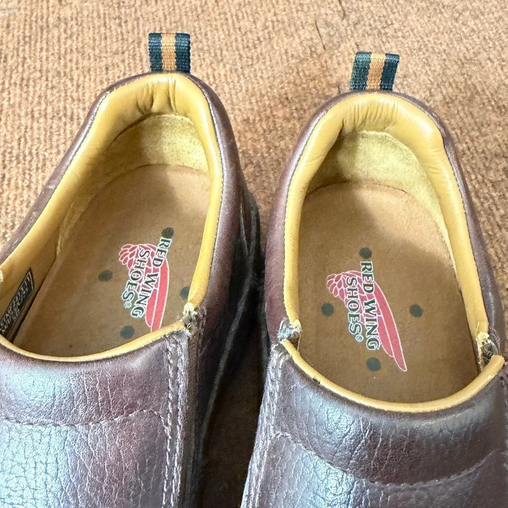 Red Wing‎ Shoes Mens 6702 Brown Leather Slip On Safety Toe Work Shoes 10.5 D SD